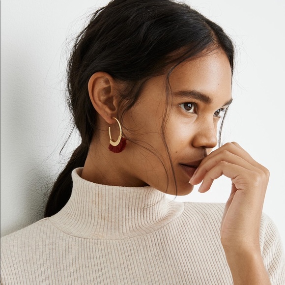 Madewell Jewelry - NWT Madewell Fringe Hoop Earrings